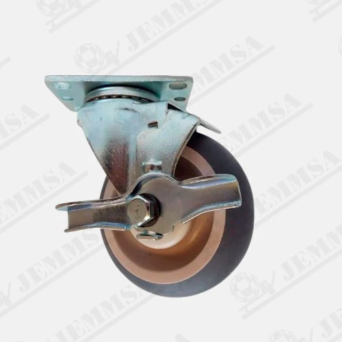 Rodaja Termoplastica Gris Con Placa