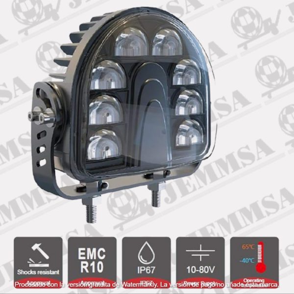 Luz roja de advertencia en arco para almacén, foco de zona de arco de advertencia para peatones, 20 W DC10-80 V